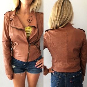 Camel colored pleather jacket